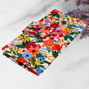 Fabric Checkbook Cover , Checkbook Holder Cash Holder, Coupon Holder Garden Party  Rifle Paper Co