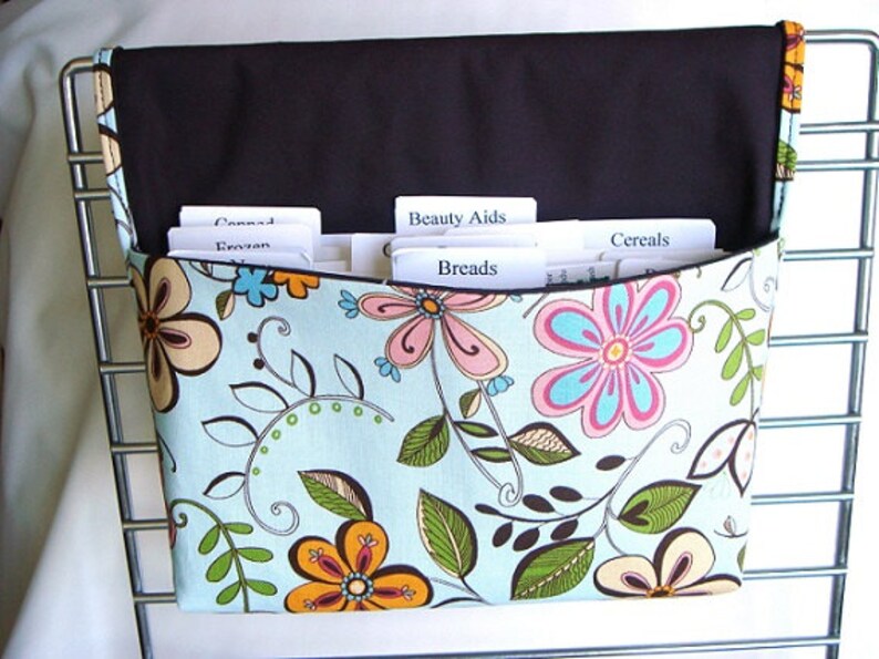 Attaches to Your Shopping Cart Coupon Organizer Budget Organizer Holder Happy Flowers