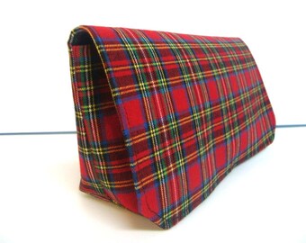 Coupon Organizer Cash Budget Organizer Holder - Attaches to your Shopping Cart  - Red Blue Plaid