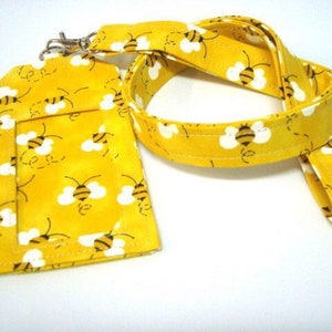 Lanyard ID Holder Key Chain key Fob Mask Holder Comes with Swivel Lobster Claw and Pocket ID Holder Bumble Bees