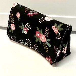 Coupon Organizer Budget Organizer Holder Receipt Holder Black with Peach Floral Pick Your Size image 4