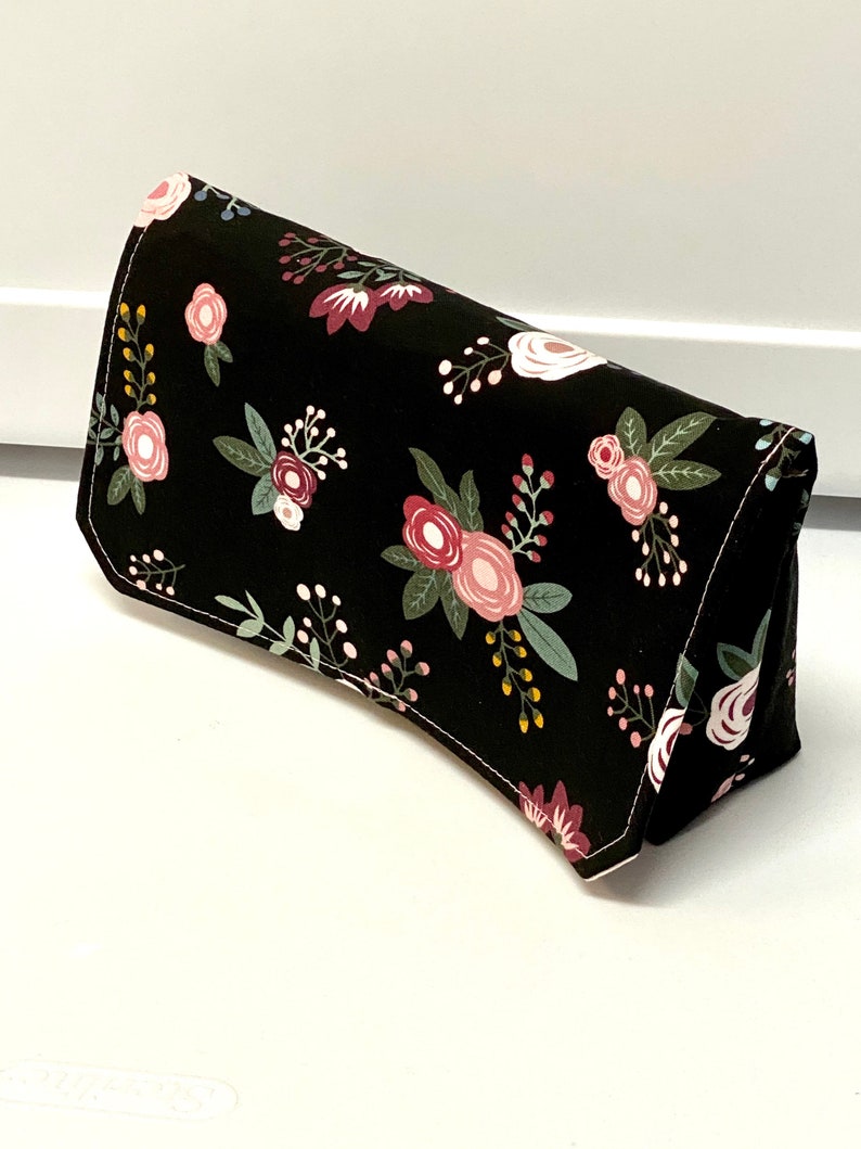 Coupon Organizer Budget Organizer Holder Receipt Holder Black with Peach Floral Pick Your Size image 4