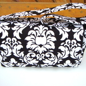 Medium Size Coupon Organizer Holder Attaches to your shopping cart Black and White Damask image 3
