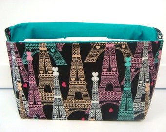 40% Off Coupon Organizer /Budget Organizer Holder-Attaches to Your Shopping Cart - Black with Multi Color Eiffel Tower
