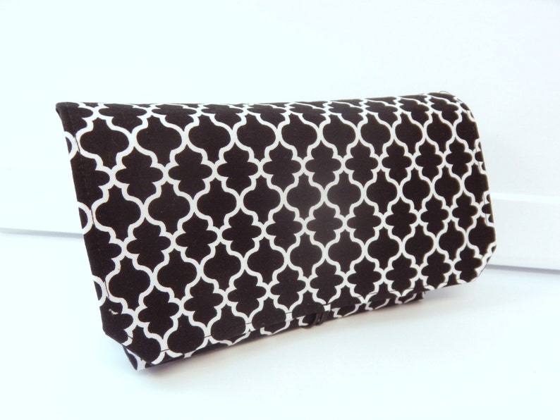 Quatrefoil Black Coupon Organizer Cash Budget Organizer Holder 12 Slot Loyalty Card Holder Set