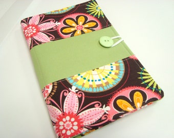 Large Honey Do List Taker/ Note Taker/ Planner / Comes with Pen and Pad of Paper/ Michael Miller Carnival Bloom / Lime Linng