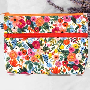 Pochette zippée Rifle Paper Co Sac à double fermeture éclair, trousse à cosmétiques,