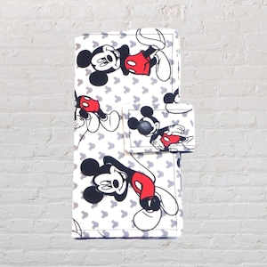 Fabric Checkbook Cover, Checkbook Holder Cash Holder - Mickey Mouse