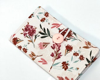 Credit Card Holder , Loyalty Card Organizer, Business Card Holder , Credit Card Wallet with Zipper Pocket Botanical Tan Floral