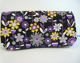 Coupon Organizer Budget Organizer Holder  Attaches To You Shopping Cart  Purple Gray Yellow Floral