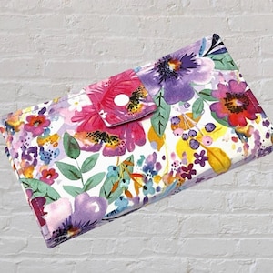 Floral Bifold Wallet: Cash Envelope System, Zipper Envelopes