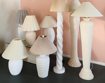 PLASTER FLOOR LAMP // 80’s cream plaster floor lamp (read full description) shipping not included, buyer responsible for booking shipment.