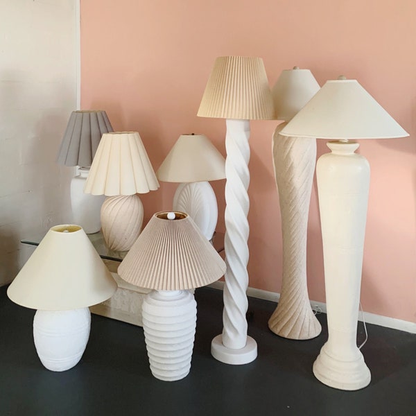 PLASTER FLOOR LAMP // 80’s cream plaster floor lamp (read full description) shipping not included, buyer responsible for booking shipment.