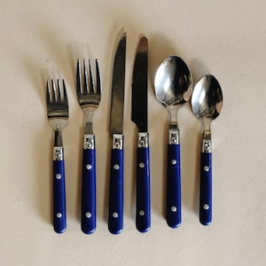 COBALT ACRYLIC FLATWARE - 4 Settings Available, Sold Separately