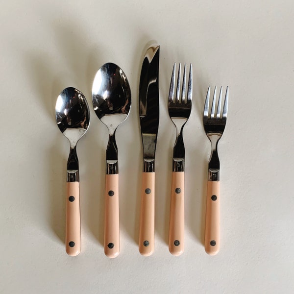 Pink Handle Flatware Etsy