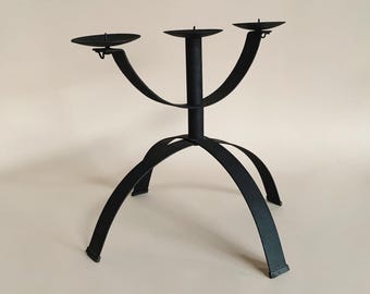 BRUTALIST IRON CANDELABRA // Vintage Minimal Candle Holder (Read Full Desciption Below)