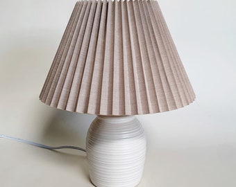 CREAM RIBBED LAMP // Base Only