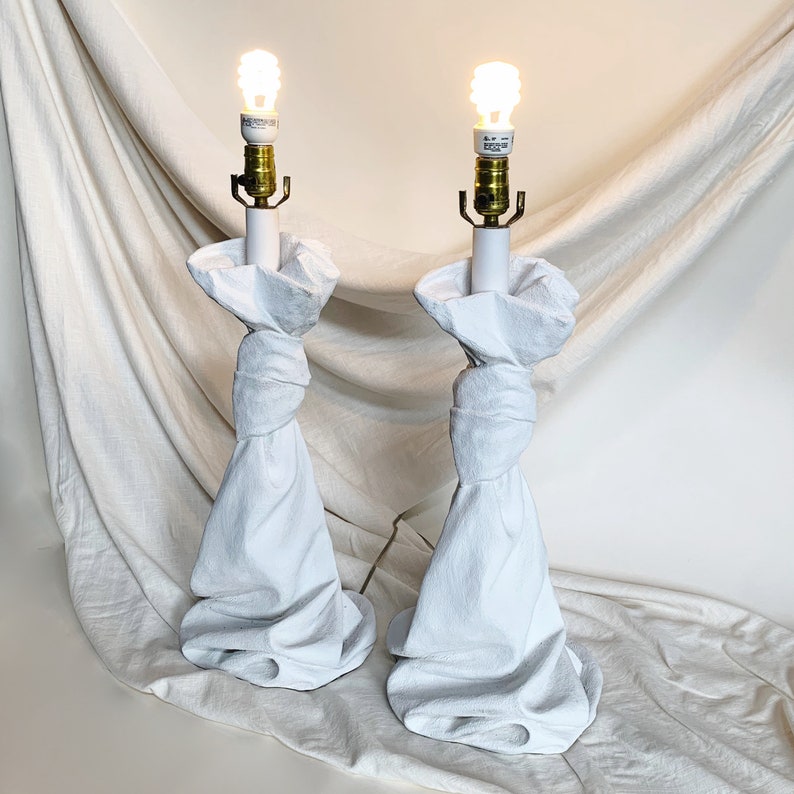 PLASTER DRAPE LAMP // John Dickenson Style Drape Table Lamp 4 Available, Sold Separately. image 2