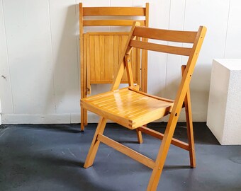 MIDCENTURY FOLDING CHAIRS - S/2