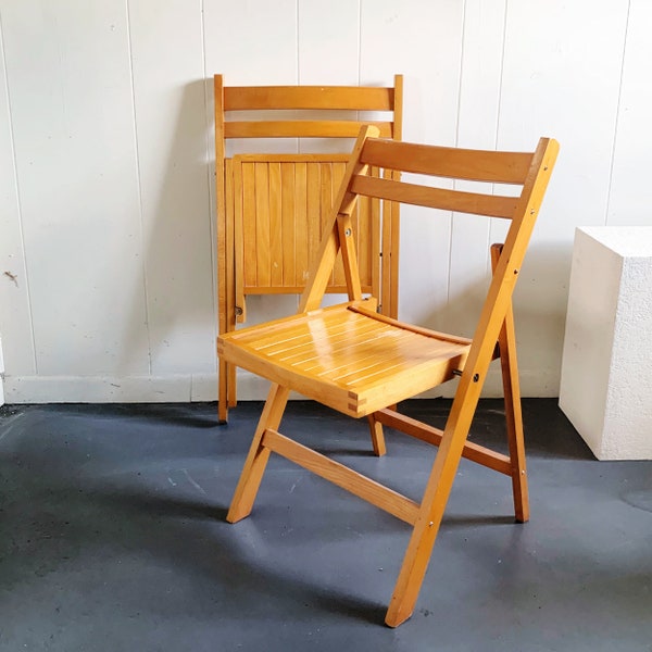 MIDCENTURY FOLDING CHAIRS - S/2