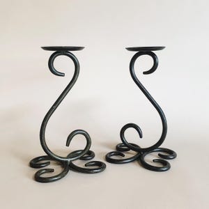 IRON SWIRL CANDLEHOLDERS - S/2