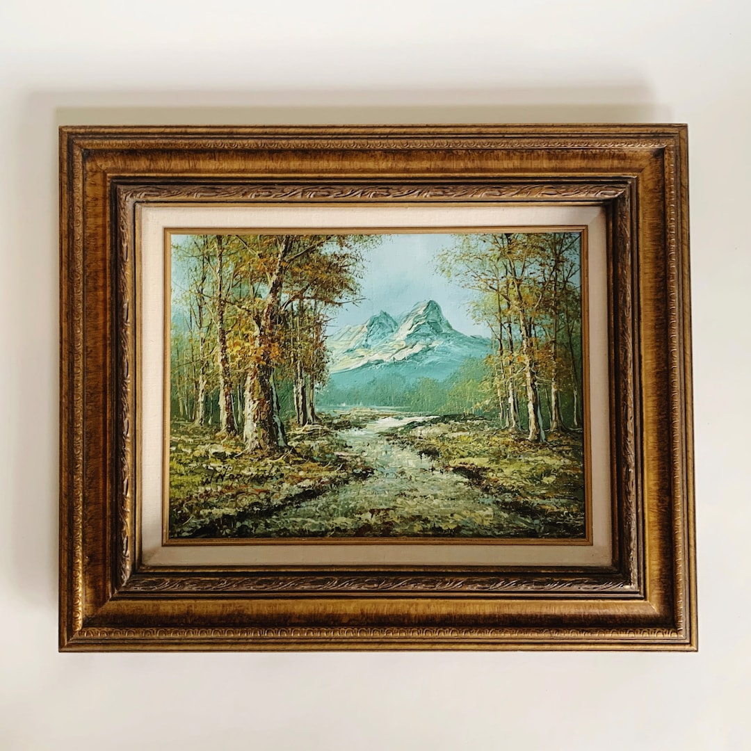 MOUNTAIN LANDSCAPE PAINTING - Framed - Etsy