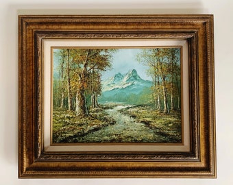 MOUNTAIN LANDSCAPE PAINTING - Framed