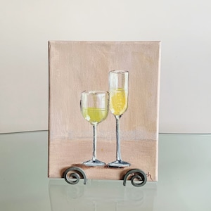 WINE STILL LIFE // Wine and Champagne Acrylic Still Life Painting