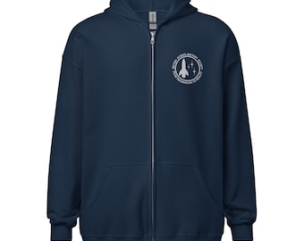 Sudadera unisex con capucha, cremallera y mezcla gruesa con el logotipo de BIS