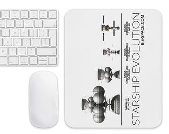 Alfombrilla de ratón con diseño de la evolución de la nave espacial de la Sociedad Interplanetaria Británica