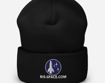 Gorro con puños y logotipo de la Sociedad Interplanetaria Británica