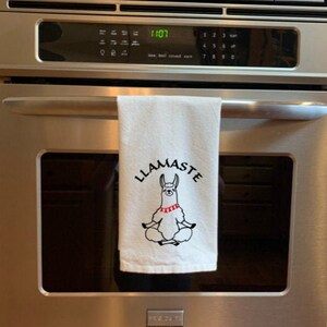 Llamaste Kitchen Towel: Llama Yoga Tea Towel