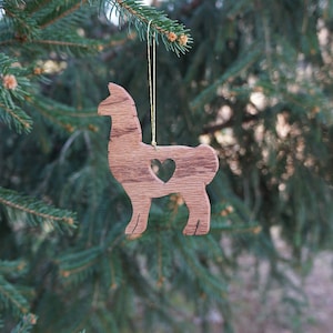 Wooden Llama Ornament, Oak