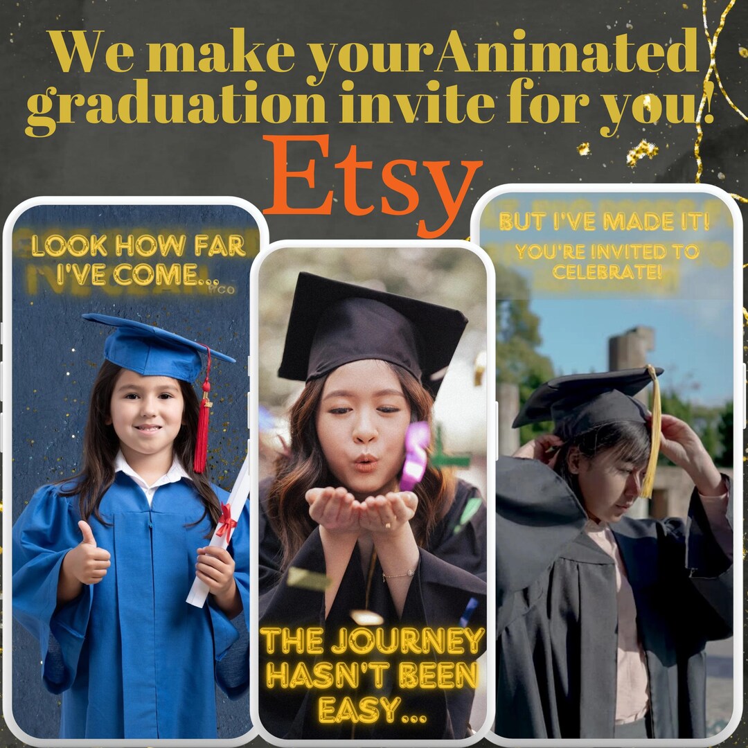 Custom Animated Graduation Invitation | We Design It for You | Vertical ...