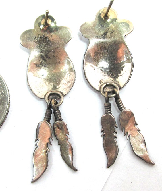 Sterling silver Native American post earrings, ba… - image 3