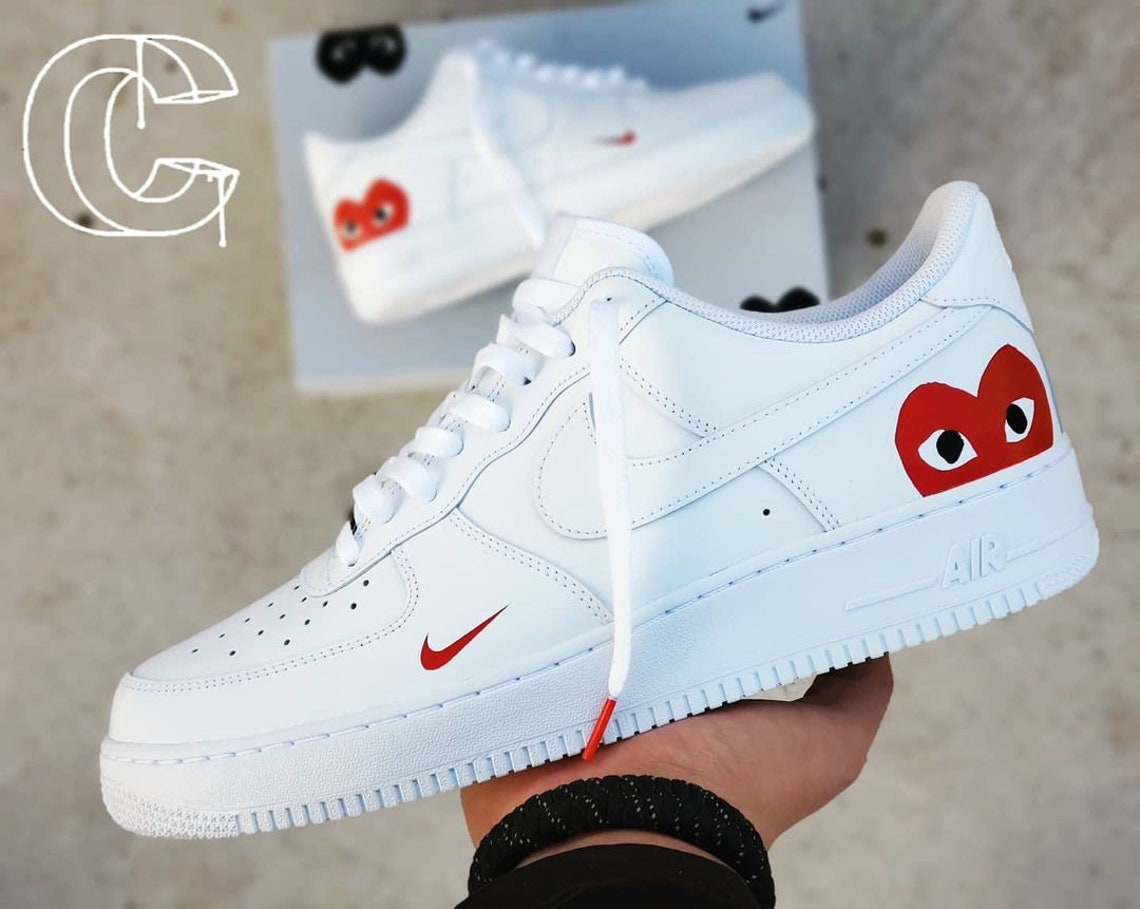 Comme Des Garcons Air Force 1 Custom Sneakers Athletic - Etsy