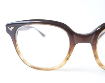 Victory Optical Mens Horn Rim Eyeglasses – Brown Coffee Fade Clear Mens Glasses – Mens Camel Brown Horn Rim Eyeglass Frames