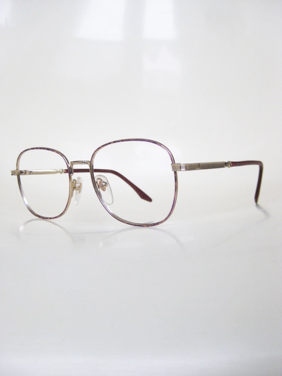 Pink Wire Frame Glasses - Womens Vintage 1980s Ov… - image 3