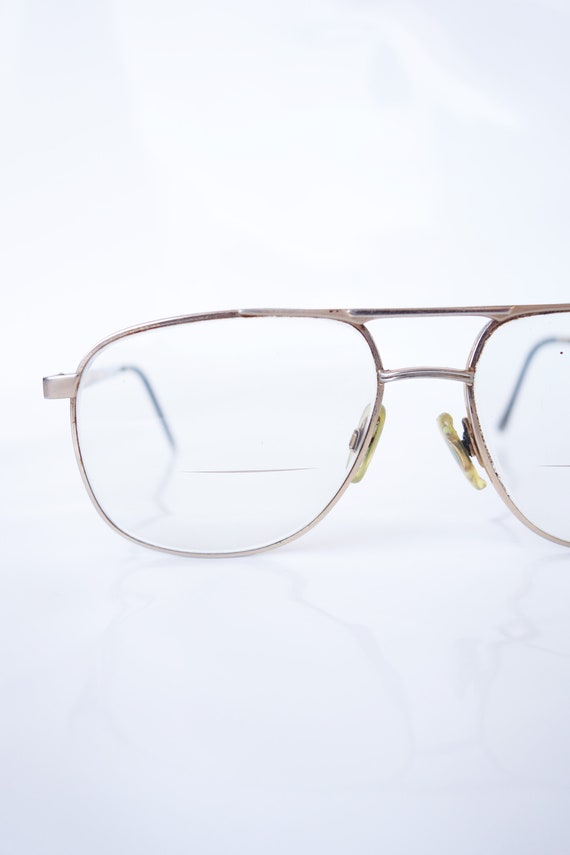 Vintage Mens Gold Wire Frame Glasses – Metallic G… - image 1