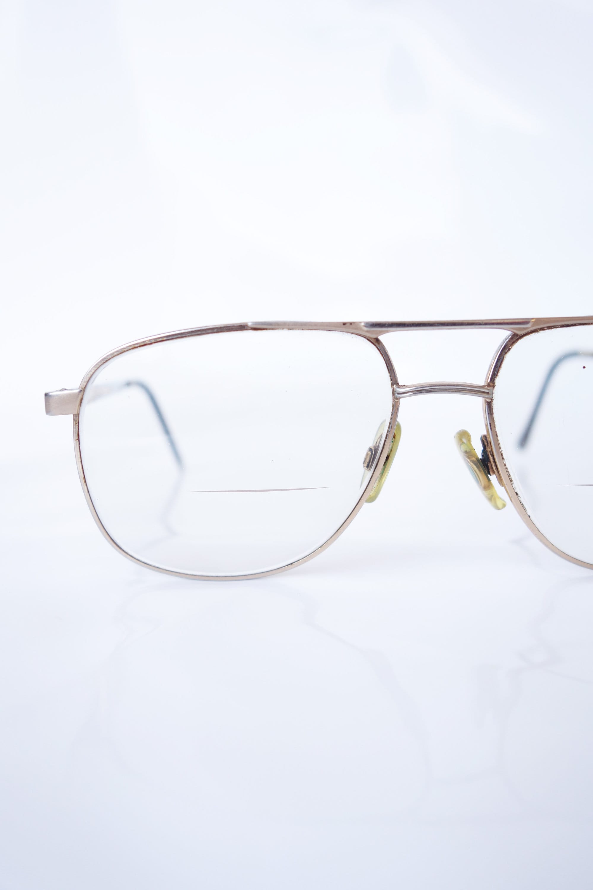 Vintage Mens Gold Wire Frame Glasses Metallic Gold Wire Rim