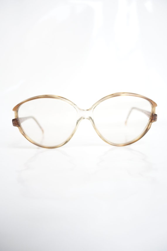 Vintage French 1980s Cat Eye Glasses – Light Brow… - image 3