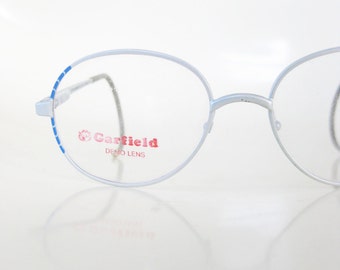 1980s Vintage Childrens Eyeglass Frames - Silver and Blue Kids Glasses - Authentic Childrens NOS Vintage Frames