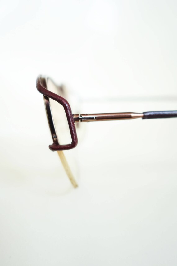 Vintage Tura Eyeglasses - Leather Detail Wire Fra… - image 6