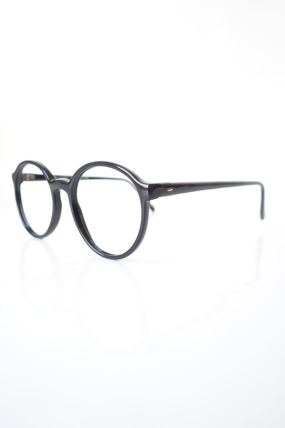 Glossy Black Round Eyeglasses – Womens Round P3 V… - image 3