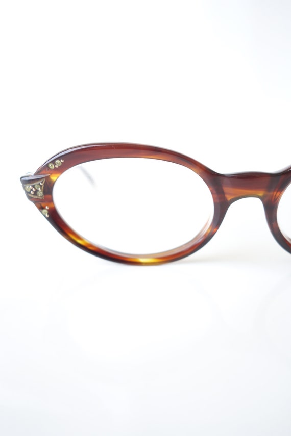 Rhinestone Tortoiseshell Oval Eyeglasses – Vintage