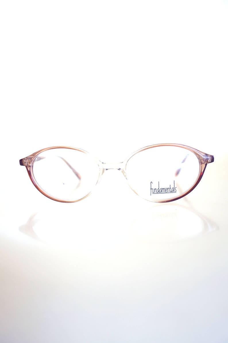 Clear Glasses with Light Grey Detail NOS Vintage Optical Frames Womens 90s Matrix Glasses Small Oval Glasses 1990s Small Y2k Glasses