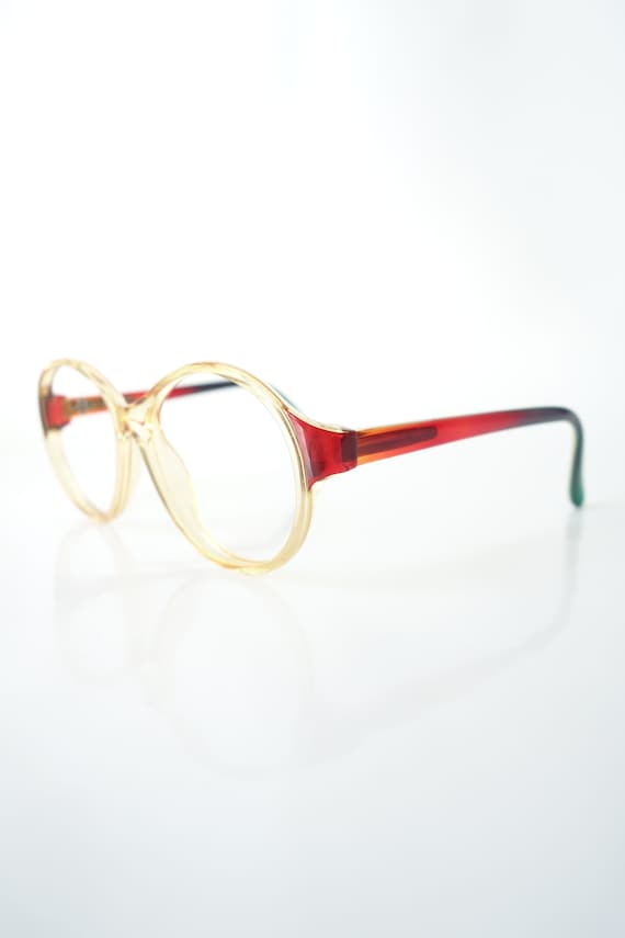 Vintage Round Yellow Green and Red Clear Eyeglasse
