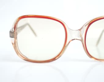 1980s Tura Glasses – Cranberry Red Womens Eyeglasses – Womens Clear Glasses in Red and Light Lemon Yellow – 80s Retro Tura Frames