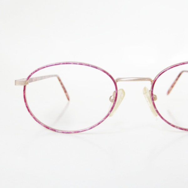 1990s Small Glasses - Wire Rim Matrix Eyeglasses - Fake Pink Glasses - Womens Reading Glasses - Girls Small Pastel Pink Sunglasses