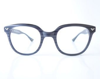 Vintage Victory Mens Horn Rim Eyeglass Frames – Mens Victory Eyeglasses – Grey Acetate Horn Rim Eyeglasses – Mens Horn Rim Optical Frames